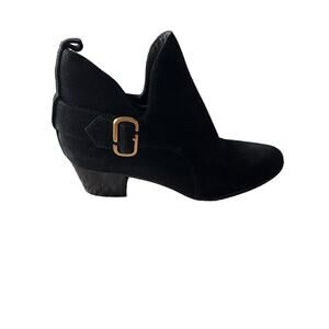 Marc Jacobs Women's Ginger Interlock Black Suede Ankle Boots 39 US 9 NEW